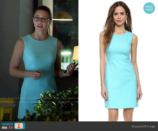 Diane von Furstenberg Carrie Sheath in Azure Blue worn by Kara Danvers (Melissa Benoist) on Supergirl