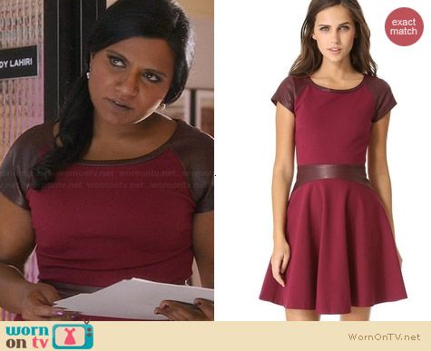 Diane von Furstenberg Delyse Combo Dress worn by Mindy Kaling on The Mindy Project