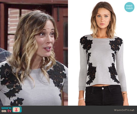 Diane von Furstenberg Doreen Sweater worn by Sage Warner (Kelly Sullivan) on The Young and the Restless