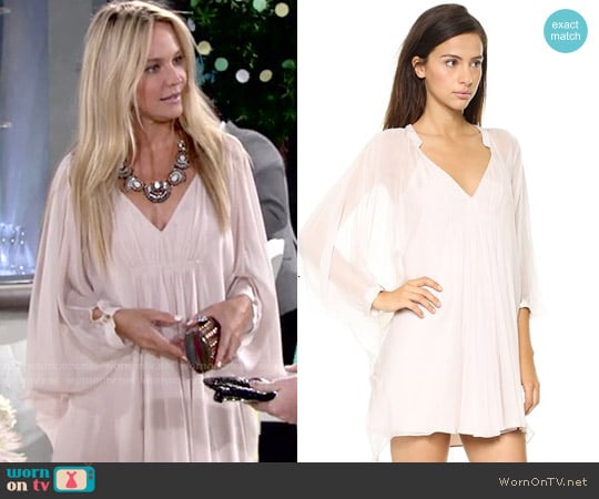 Diane von Furstenberg Fleurette Dress in Nude worn by Sharon Newman (Sharon Case) on The Young and the Restless