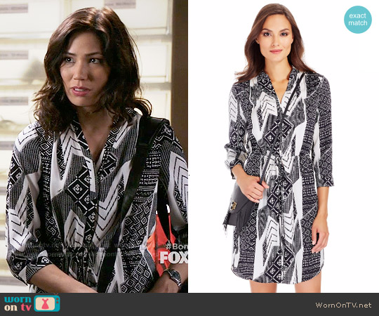 Diane von Furstenberg Freya Dress in Ethnic Collage worn by Angela Montenegro (Michaela Conlin) on Bones