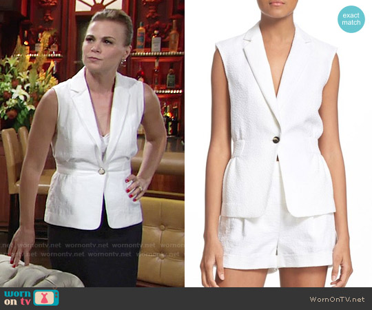 Diane von Furstenberg Gavyn Vest worn by Phyllis Newman (Gina Tognoni) on The Young and the Restless