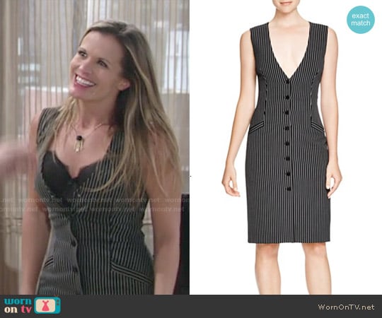 Diane von Furstenberg Gilet Pinstripe Dress worn by Chelsea Lawson (Melissa Claire Egan) on The Young and the Restless