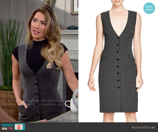 Diane von Furstenberg  Gilet Pinstripe Dress worn by Steffy Forrester (Jacqueline MacInnes Wood) on The Bold and the Beautiful