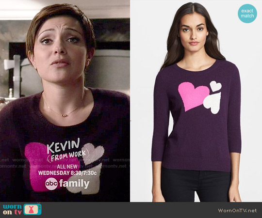 Diane von Furstenberg Heart Intarsia Sweater worn by April Carver (Italia Ricci) on Chasing Life