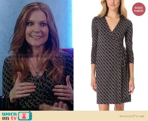 Diane von Furstenberg Jeanne Dress in Gray Print worn by Darby Stanchfield