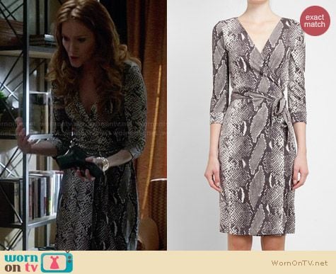 Diane von Furstenberg Julian Snake Print Dress worn by Darby Stanchfield on Scandal