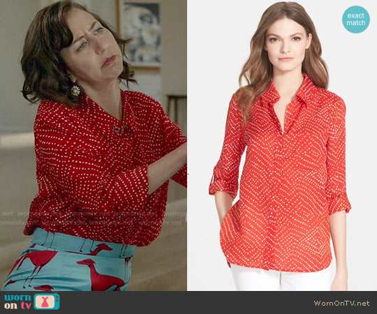 Diane von Furstenberg 'Lorelai Two' Print Shirt worn by Carol Pilbasian (Kristen Schaal) on Last Man On Earth