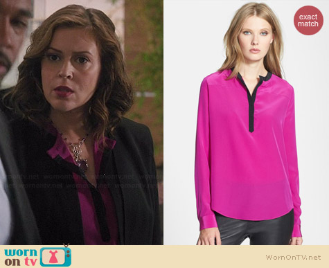 Diane von Furstenberg Maisy Blouse worn by Alyssa Milano on Mistresses