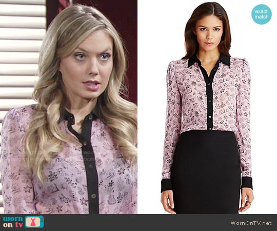 Diane von Furstenberg Mariah Blouse worn by Abby Newman (Melissa Ordway) on The Young and the Restless