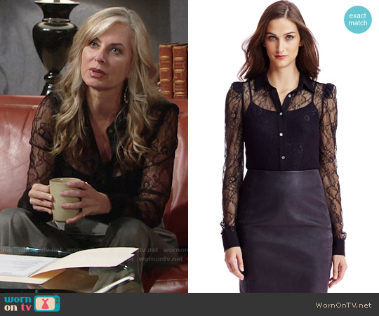 Diane von Furstenberg Mariah Lace Shirt worn by Ashley Abbott (Eileen Davidson) on The Young and the Restless