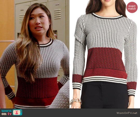 Diane von Furstenberg Microstitch Wool Sweater worn by Jenna Ushkowitz on Glee