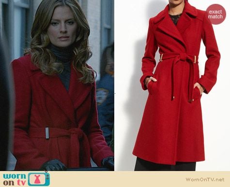 Diane von Furstenberg Mikhaila Coat worn by Stana Katic on Castle