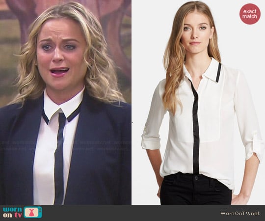 Diane von Furstenberg Quiana Silk Blouse worn by Leslie Knope (Amy Poehler) on Parks and Recreation