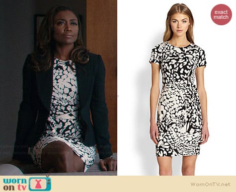 Diane von Furstenberg Zoe Dress in Feather Multi worn by Patina Miller on Madam Secretary