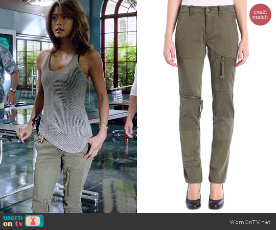 Diesel P Back Pants in Olive Green worn by Grace Parks on Hawaii Five-O