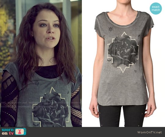 Diesel T Daph H Tee worn by Sarah Manning (Tatiana Maslany) on Orphan Black