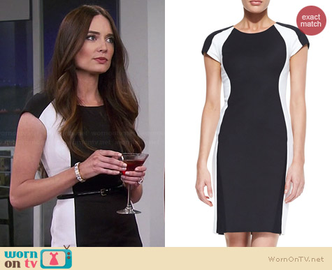 DKNY Colorblock Cap Sleeve Sheath worn by Mallory Jansen on Young & Hungry