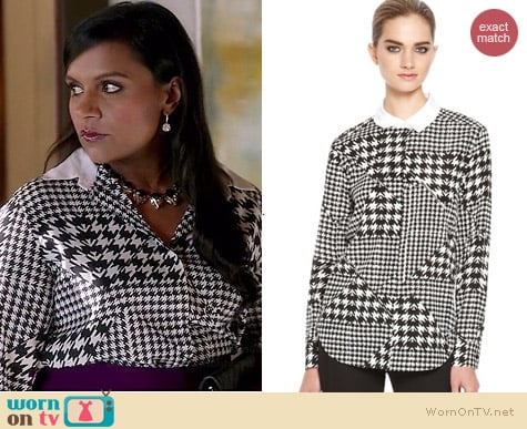 DKNY Dionne Blouse worn by Mindy Kaling on The Mindy Project