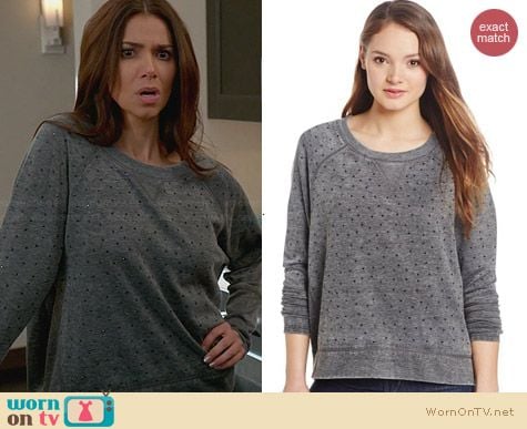 DKNY Ease Acid Rhinestone Sweatshirt worn by Roselyn Sanchez on Devious Maids