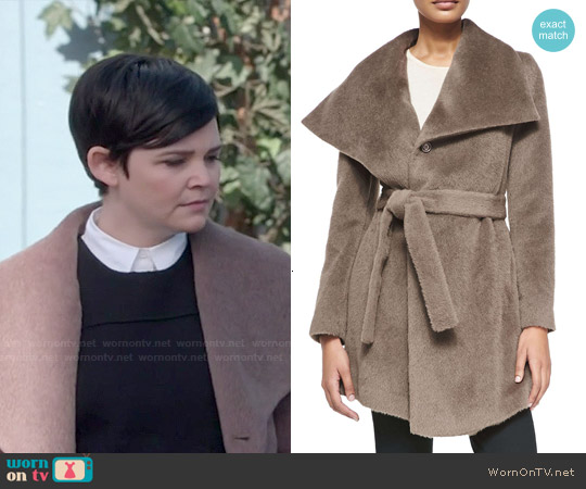 DL2 by Dawn Levy 'Hannah' Belted Alpaca Coat worn by Mary Margaret (Ginnifer Goodwin) on Once Upon A Time