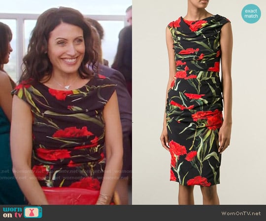 Dolce & Gabbana Carnations Print Dress worn by Abby McCarthy (Lisa Edelstein) on Girlfriends Guide to Divorce