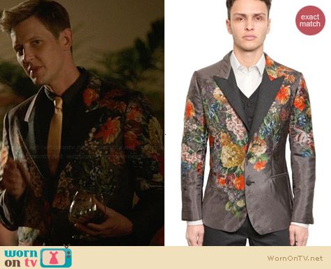 Docle & Gabbana Floral Crepe de Chine Jacket worn by Gabriel Mann on Revenge