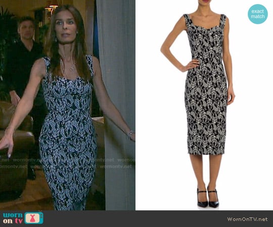 Dolce & Gabbana Floral Sweetheart Sheath Dress worn by Hope Williams (Kristian Alfonso) on Days of our Lives