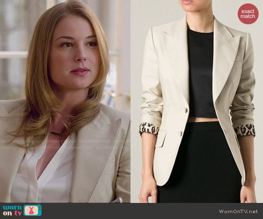 Dolce & Gabbana Peaked Lapel Blazer worn by Emily Thorne / Amanda Clarke (Emily VanCamp) on Revenge