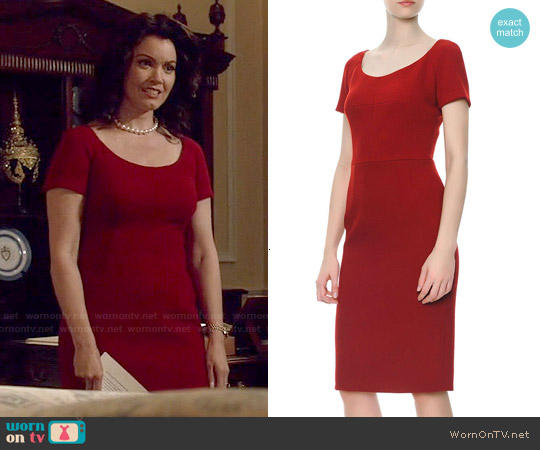 Dolce & Gabbana Short-Sleeve Scoop-Neck Sheath Dress worn by Mellie Grant (Bellamy Young) on Scandal