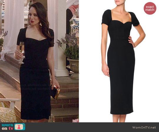 Dolce & Gabbana Sicilian Short Sleeve Sweetheart Dress worn by Madeleine Stowe on Revenge