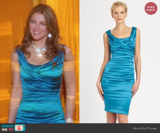 Dolce & Gabbana Silk Satin Dress worn by Queen Helena (Elizabeth Hurley) on The Royals