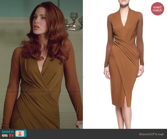 Donna Karan Cool Jersey Draped Long-Sleeve Dress worn by Bridget Regan on Jane the Virgin