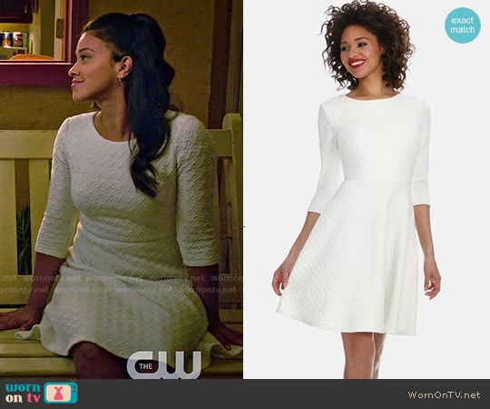 Donna Morgan Chevron Jacquard Knit Fit & Flare Dress worn by Jane Villanueva (Gina Rodriguez) on Jane the Virgin