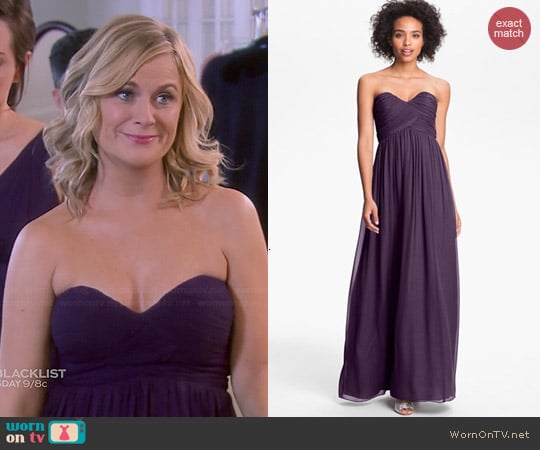 Donna Morgan Laura Gown in Amethyst worn by Amy Poehler on Parks & Rec