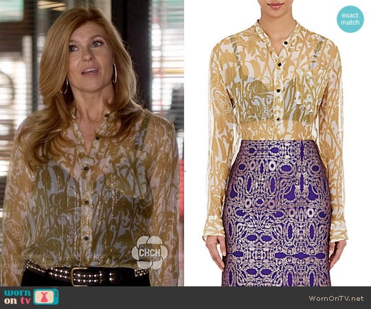 Dries van Noten Calybe Shirt worn by Rayna Jaymes (Connie Britton) on Nashville