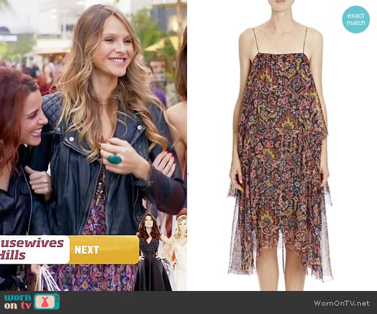 Dries van Noten Shimmer Ikat-Print Tiered Cami Dress worn by Phoebe Wells (Beau Garrett) on Girlfriends Guide to Divorce