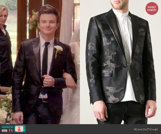 Dsquared2 Camouflage Embroidered Suit worn by Chris Colfer on Glee