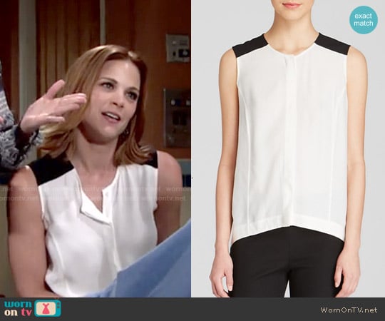 Dylan Grey Color Block Sleeveless Top worn by Phyllis Newman (Gina Tognoni) on The Young and the Restless