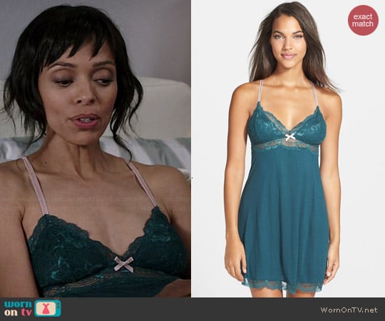 Eberjey Everly Chemise in Evergreen worn by Tamara Taylor on Bones