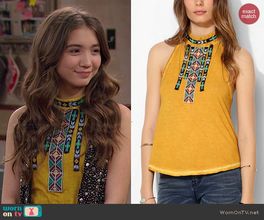 Ecote Desert Sunset Beaded Halter Top worn by Rowan Blanchard on Girl Meets World