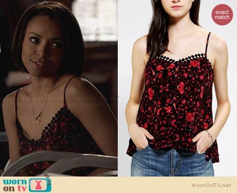 Ecote Pompom-trim Cami worn by Kat Graham on The Vampire Diaries