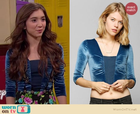 Ecote Bianca Velvet Cropped Top worn by Rowan Blanchard on Girl Meets World