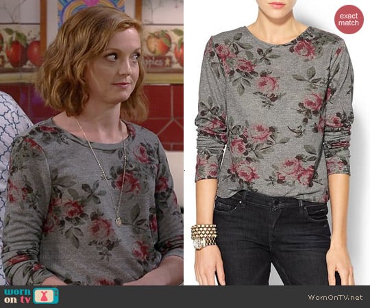 Eight Sixty Floral Sweatshirt worn by Jayma Mays on The Millers