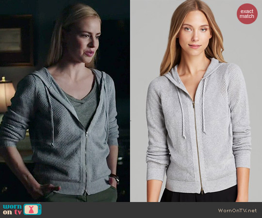 Eileen Fisher Perforated Hoodie worn by Amanda Schull on 12 Monkeys