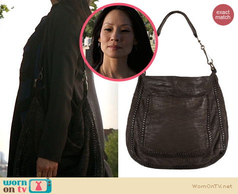 Elementary Bags: All Saints Reptile bag worn by Lucy Liu