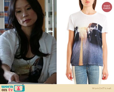 Elementary Fashion: IRO Bridger Tee worn by Lucy Liu