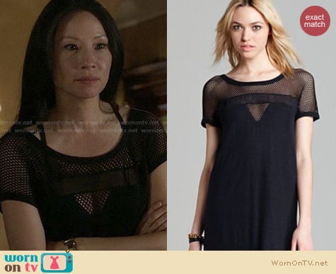 Elementary Fashion: Marc by Marc Jacobs Mesh Panel Tshirt Dress worn by Lucy Liu