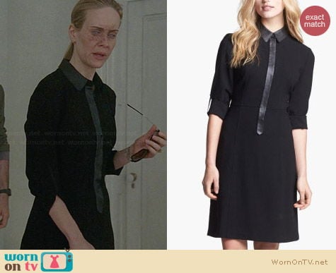 Elie Tahari Belle Leather Trim Shirtdress worn by Sarah Paulson on AHS Coven