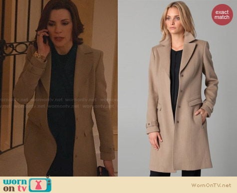 Elie Tahari Joanne Coat worn by Julianna Marguiles on The Good Wife